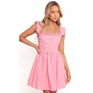 NWT $99 Petal + Pup Anastasia Mini Dress Sz M Prairie Cottage Coquette Barbie